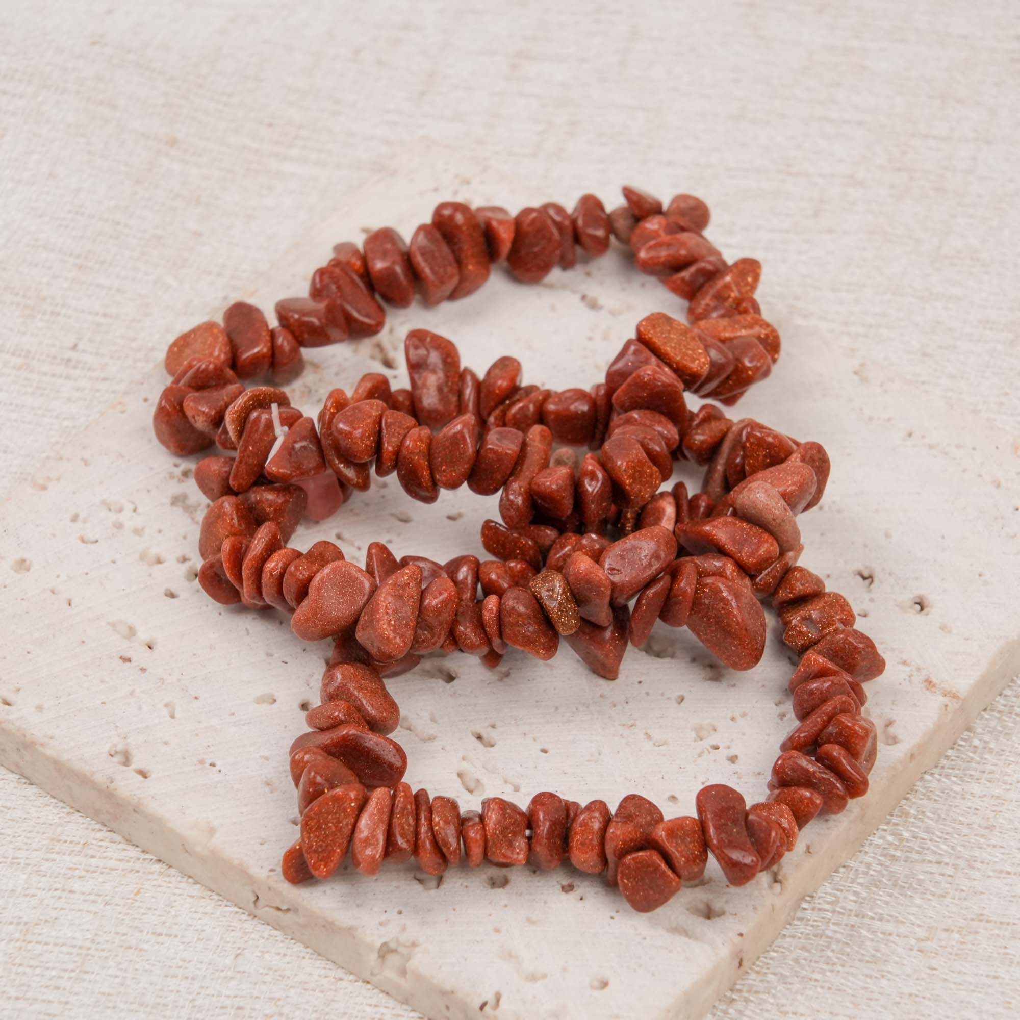 Gold Sand Stone Chip Bracelet