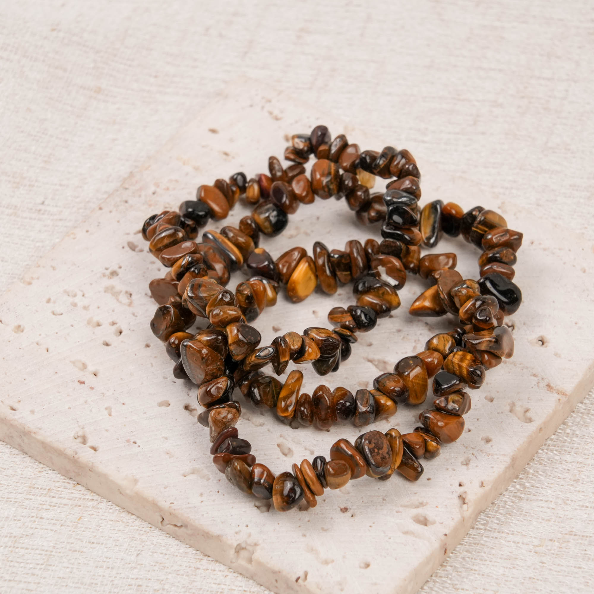 Tiger Eye Stone Chip Bracelet