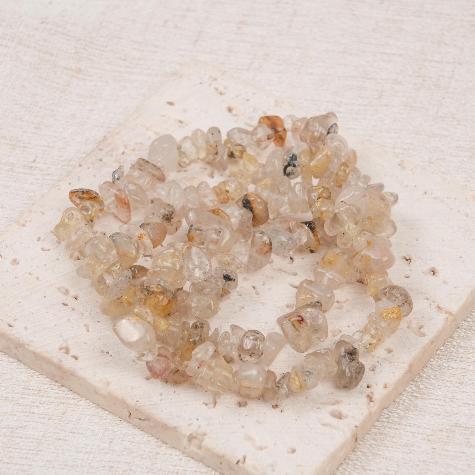 Golden Rutile Quartz Chip Bracelet