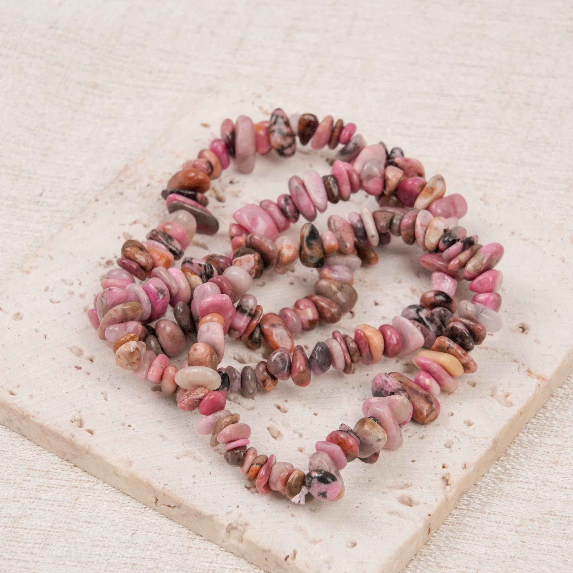 Black Rhodonite Chip Bracelet