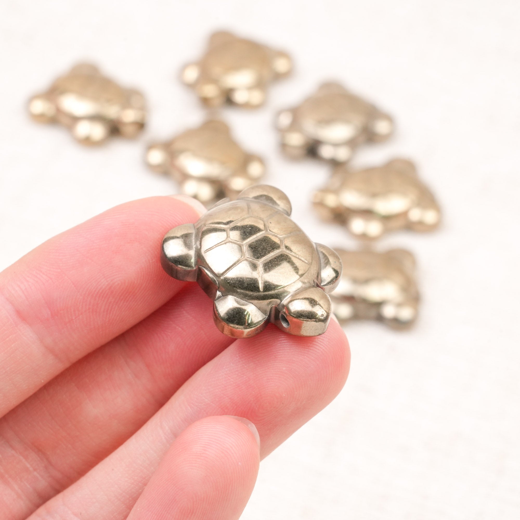 Pyrite Turtle Carving