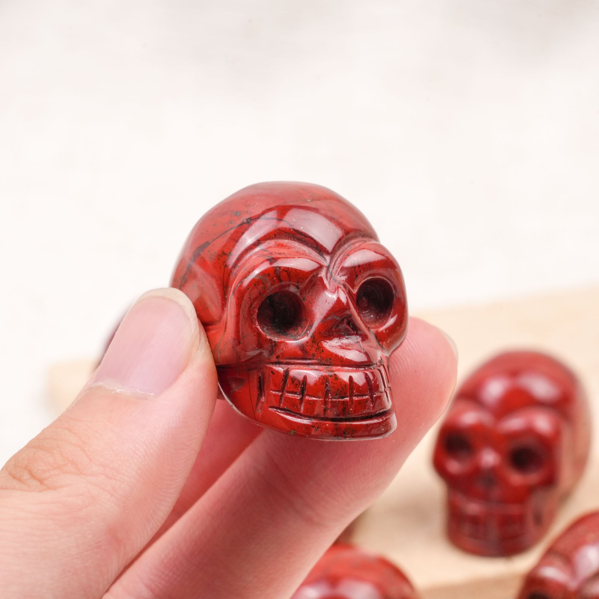 Red Jasper Mini Skull Carving