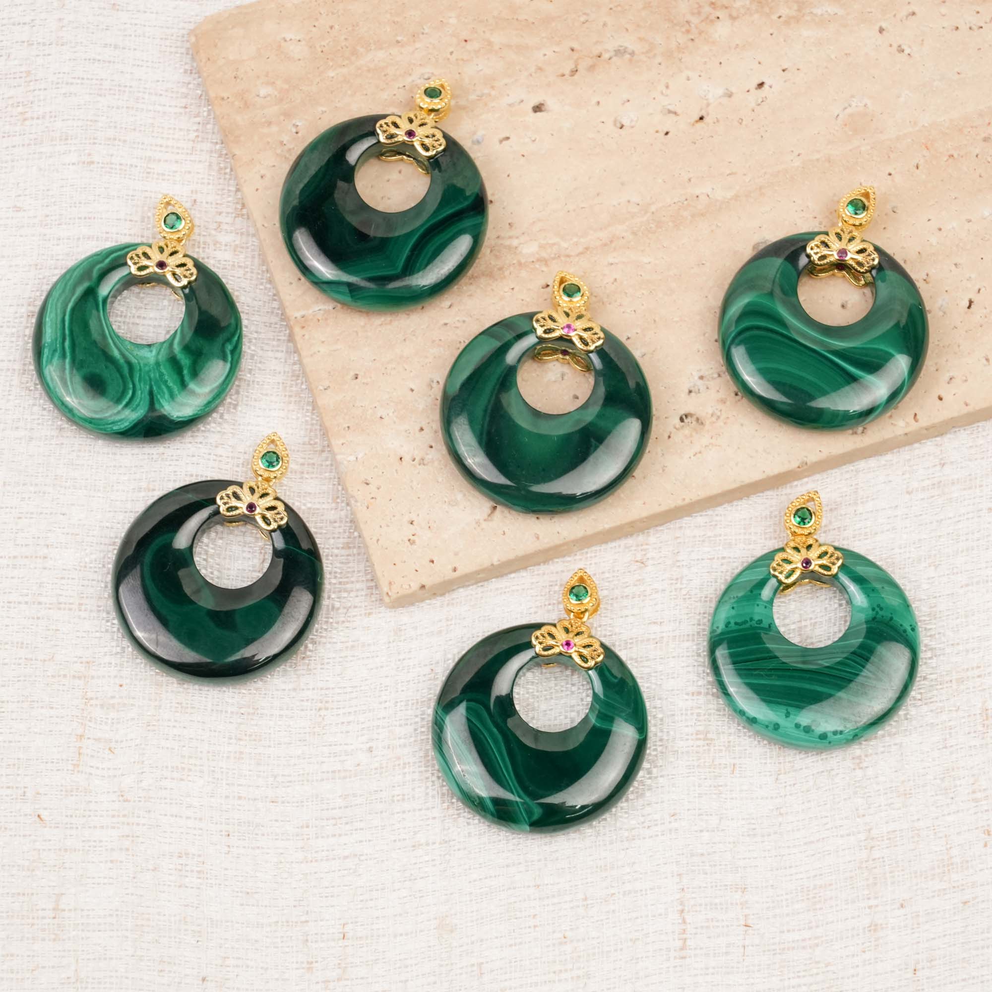 Malachite Peace Buckle Pendant