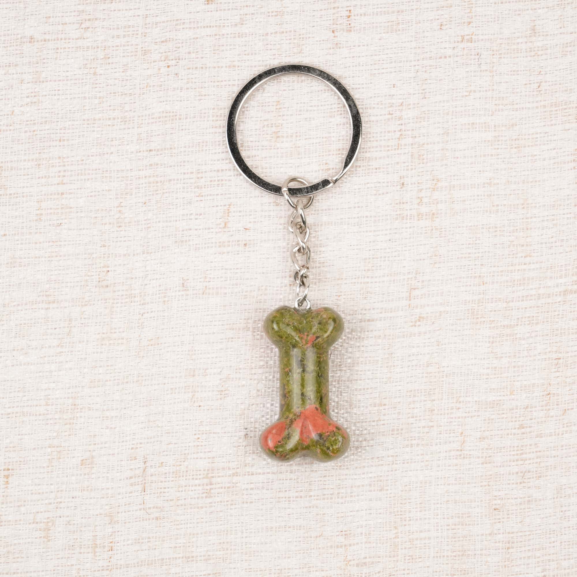 Crystal Dog Bone Keychain