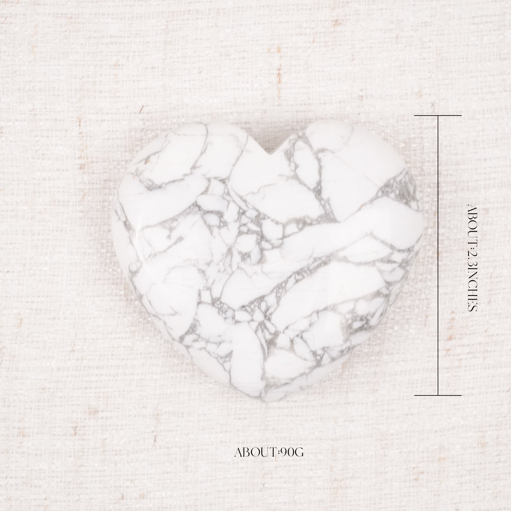 Howlite Heart Palm Stone