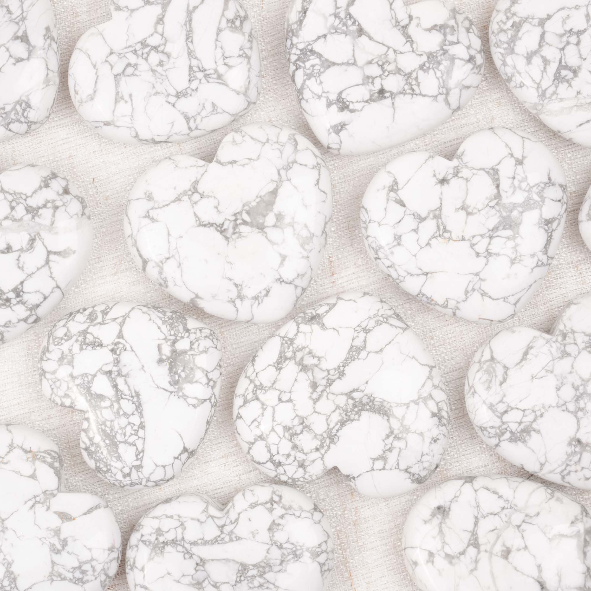 Howlite Heart Palm Stone