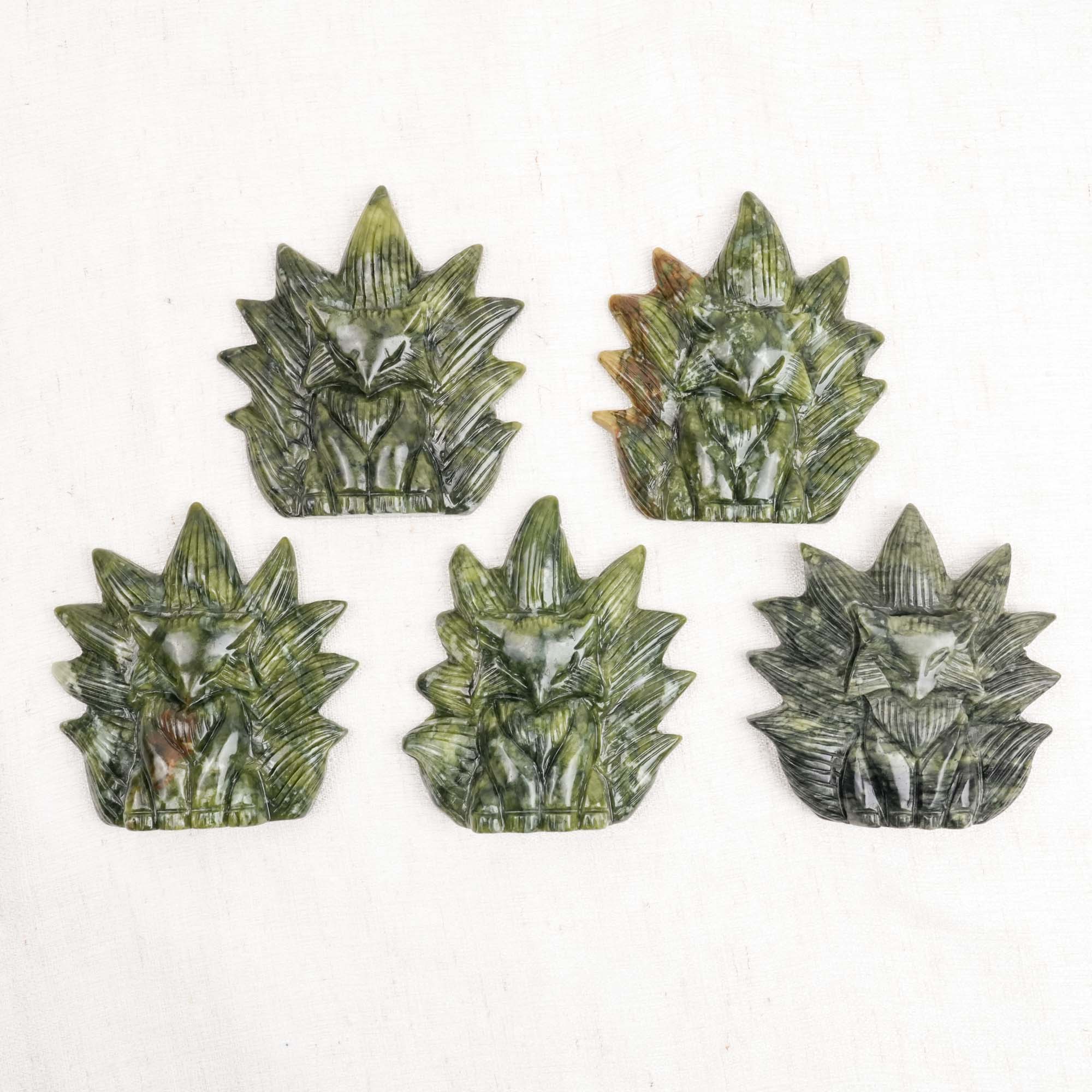 Nephrite Jade Nine-tailed Fox Carving