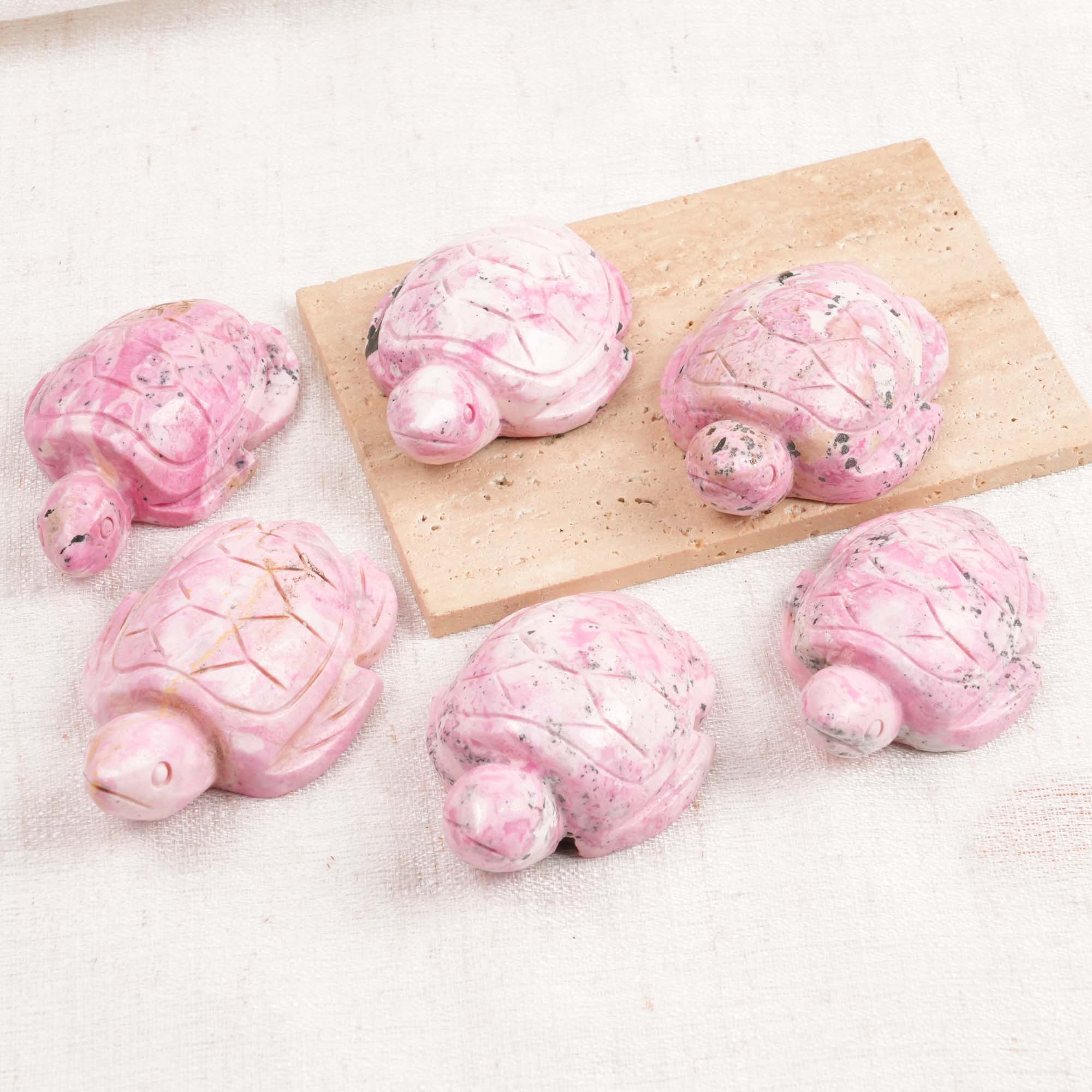 Peruvian Rhodonite Turtle Carving