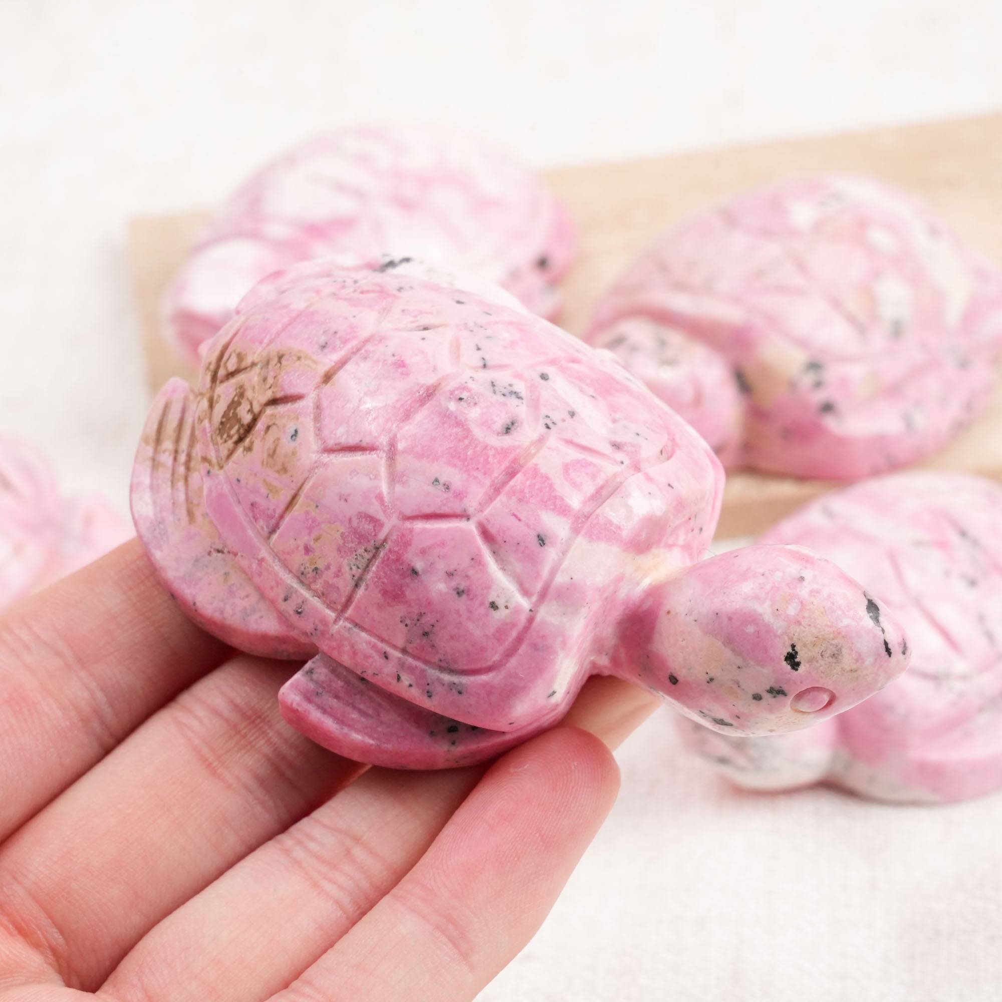 Peruvian Rhodonite Turtle Carving