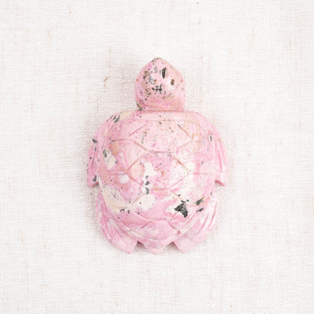 Peruvian Rhodonite Turtle Carving