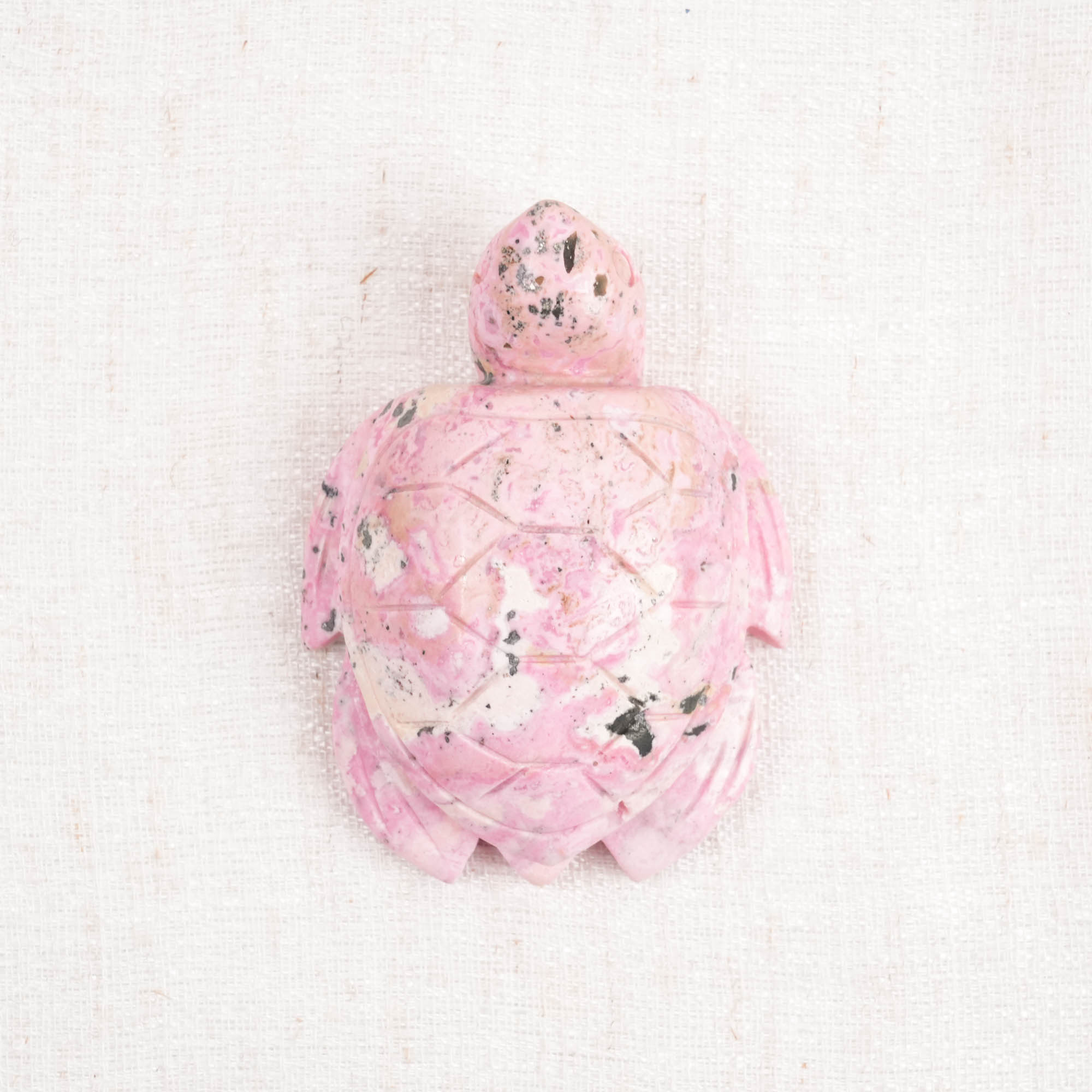 Peruvian Rhodonite Turtle Carving