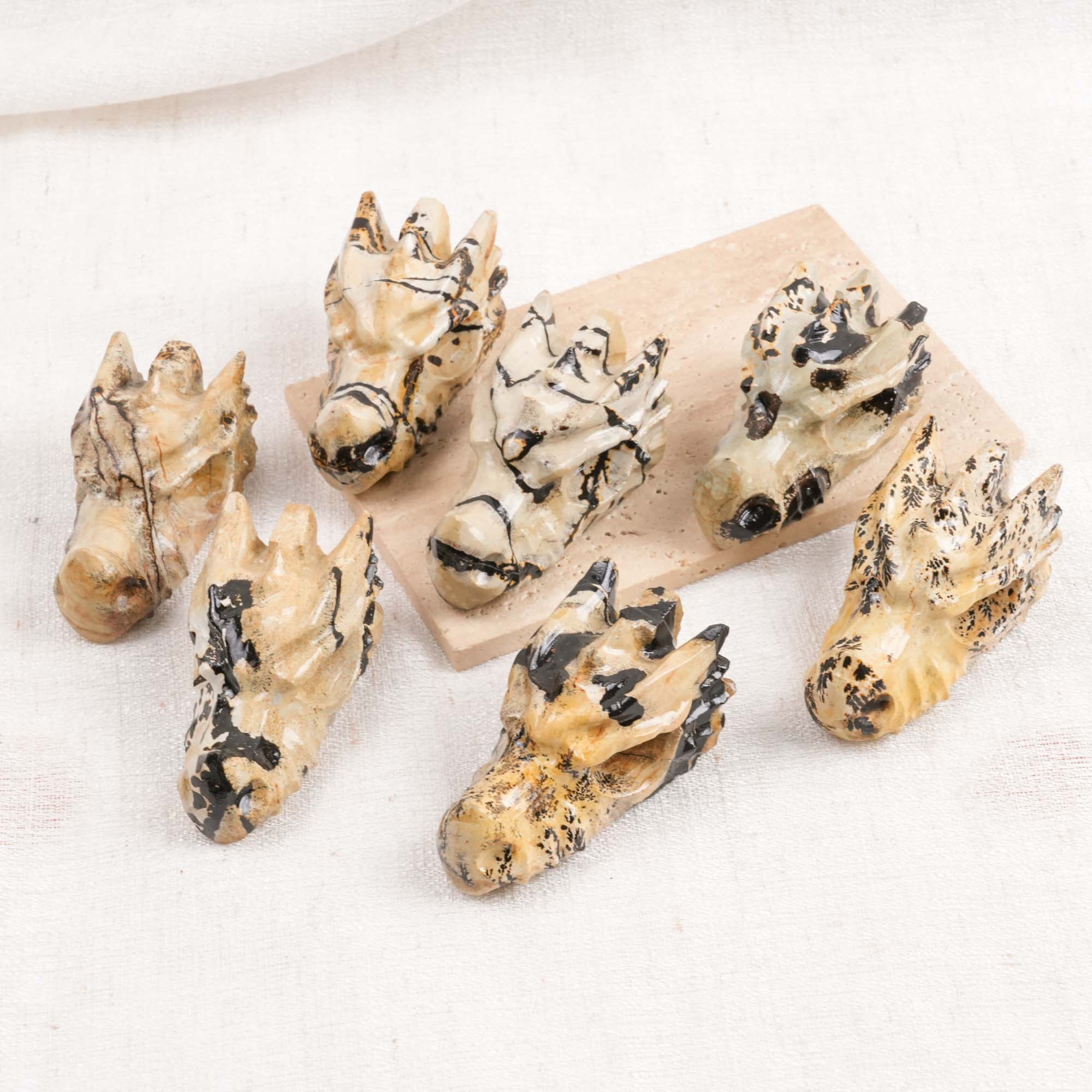 Picture Jasper Dragon Head Carving