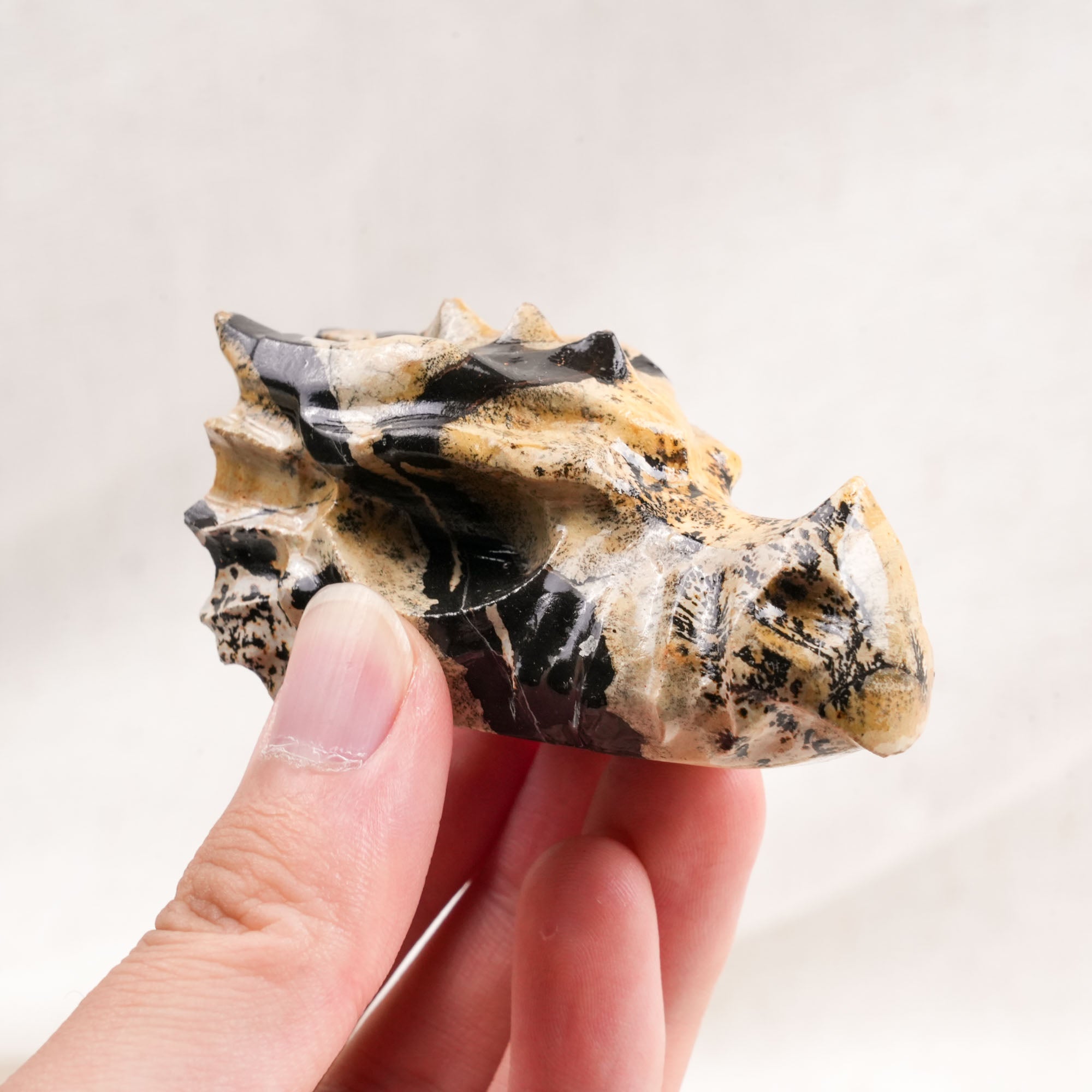 Picture Jasper Dragon Head Carving