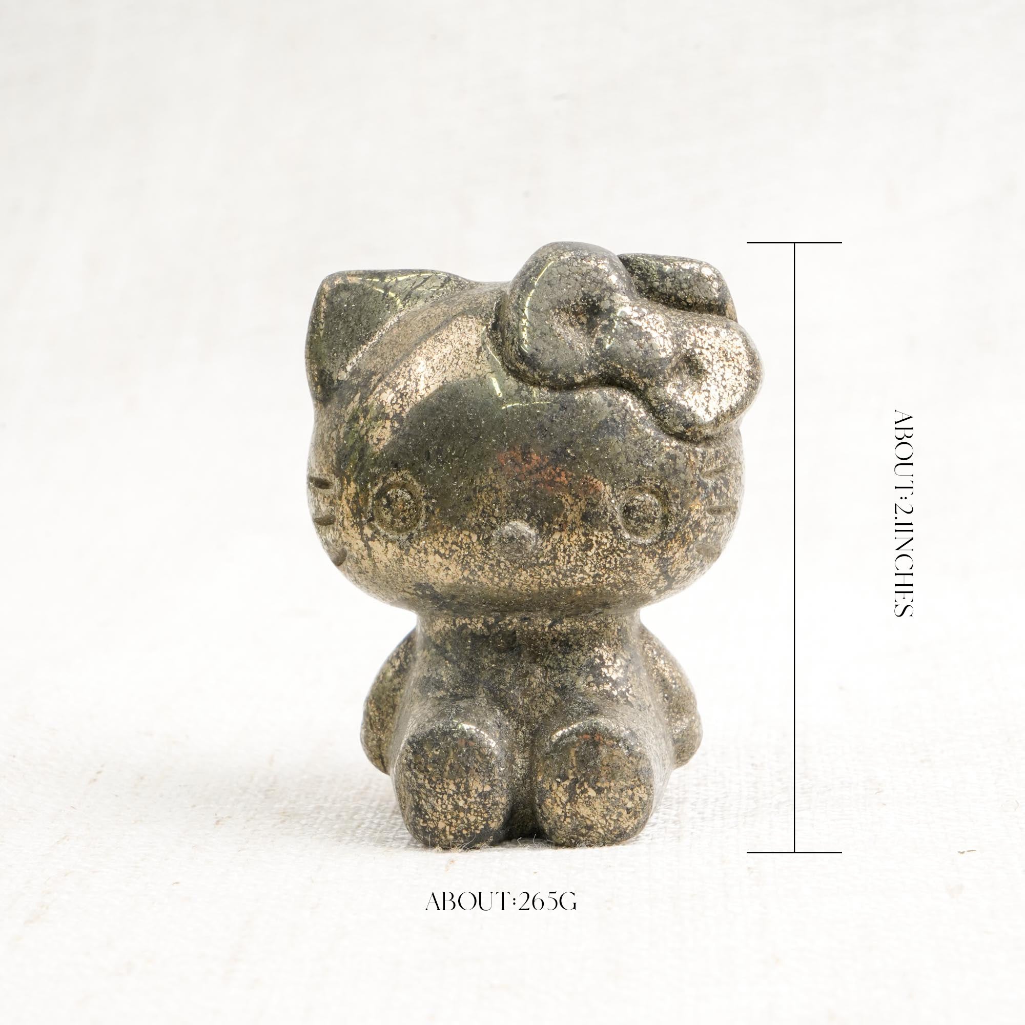 Pyrite Hello Kitty Carving