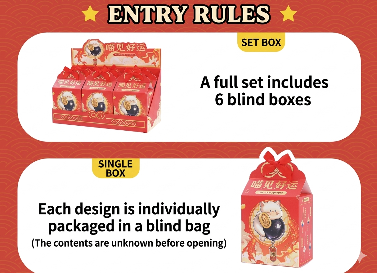 Mystery Cat Keychain  Box
