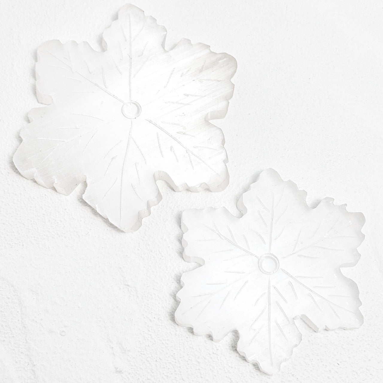 Handcrafted White Selenite Crystal Snowflake