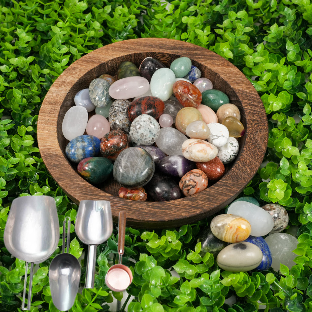 Mixed Crystal Tumbled Stones Scoop - Bulk Healing Crystals for Meditation & Home Decor