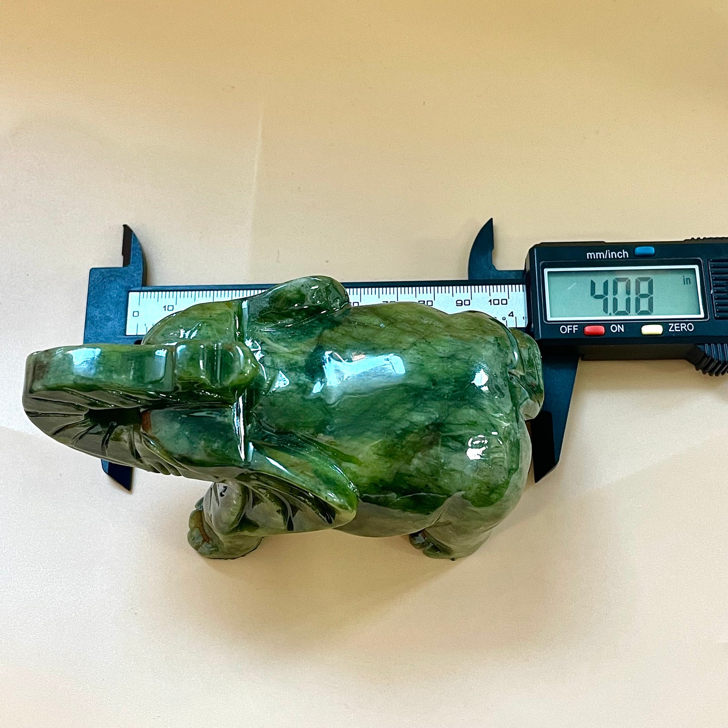 Green Jade/Xiu Jade Elephant Carving