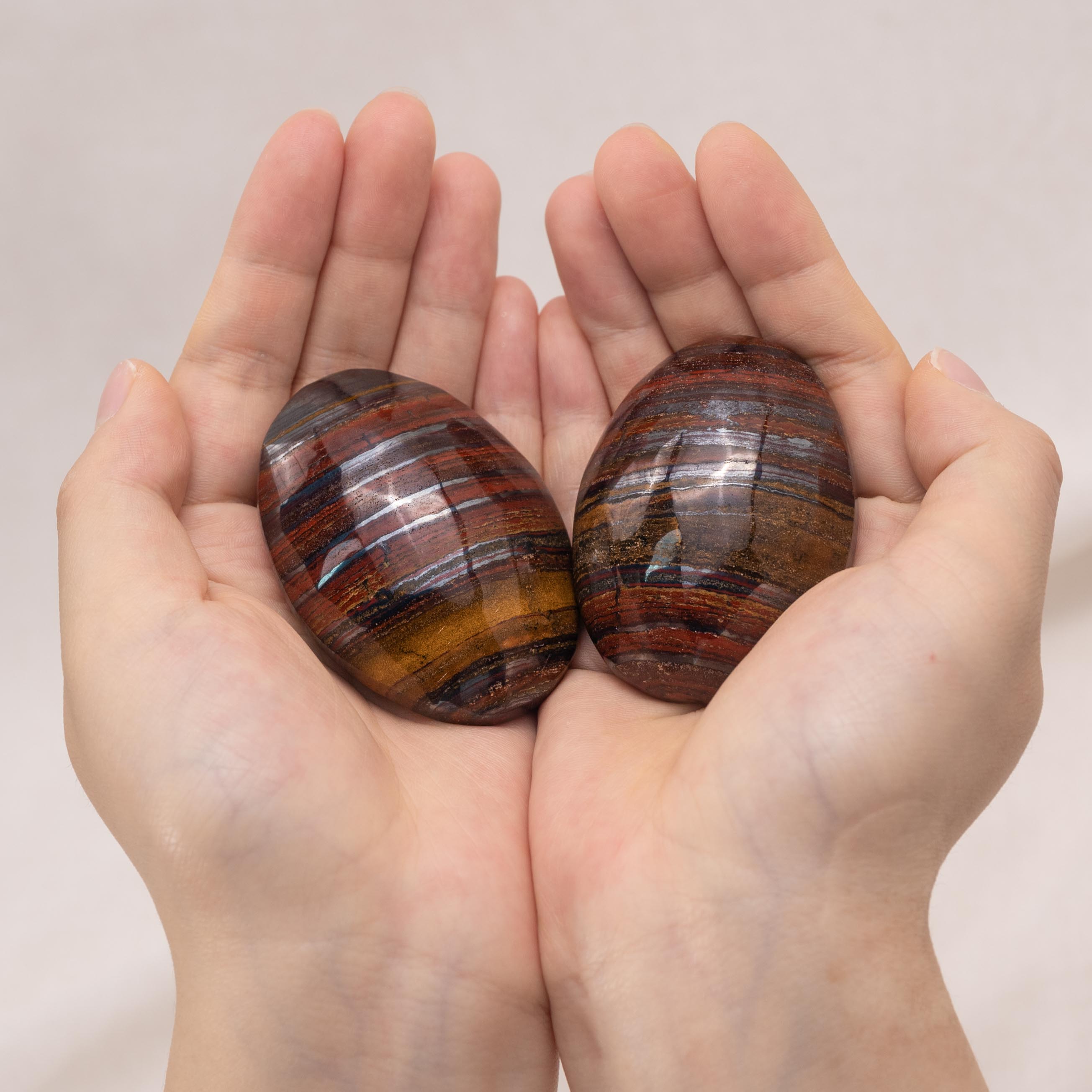 Iron Tiger Eye Stone Palm Stone symbolizing inner peace