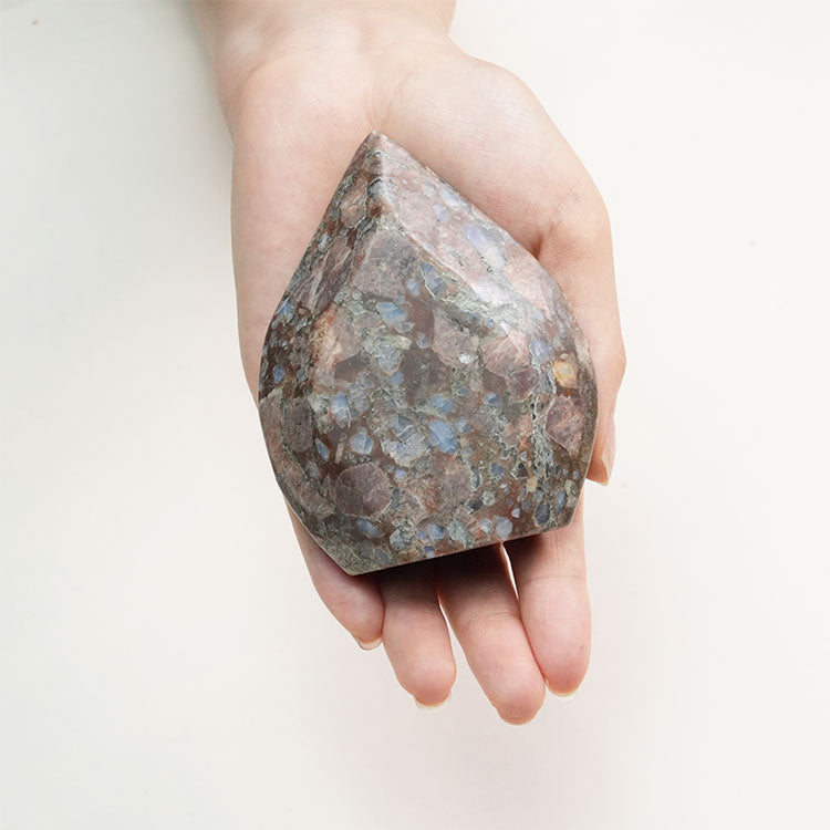 Hand-polished Llanite Blue Quartz Point