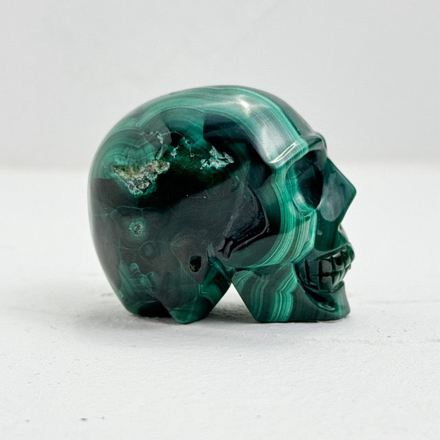 Green Malachite Skull Spiritual Stone