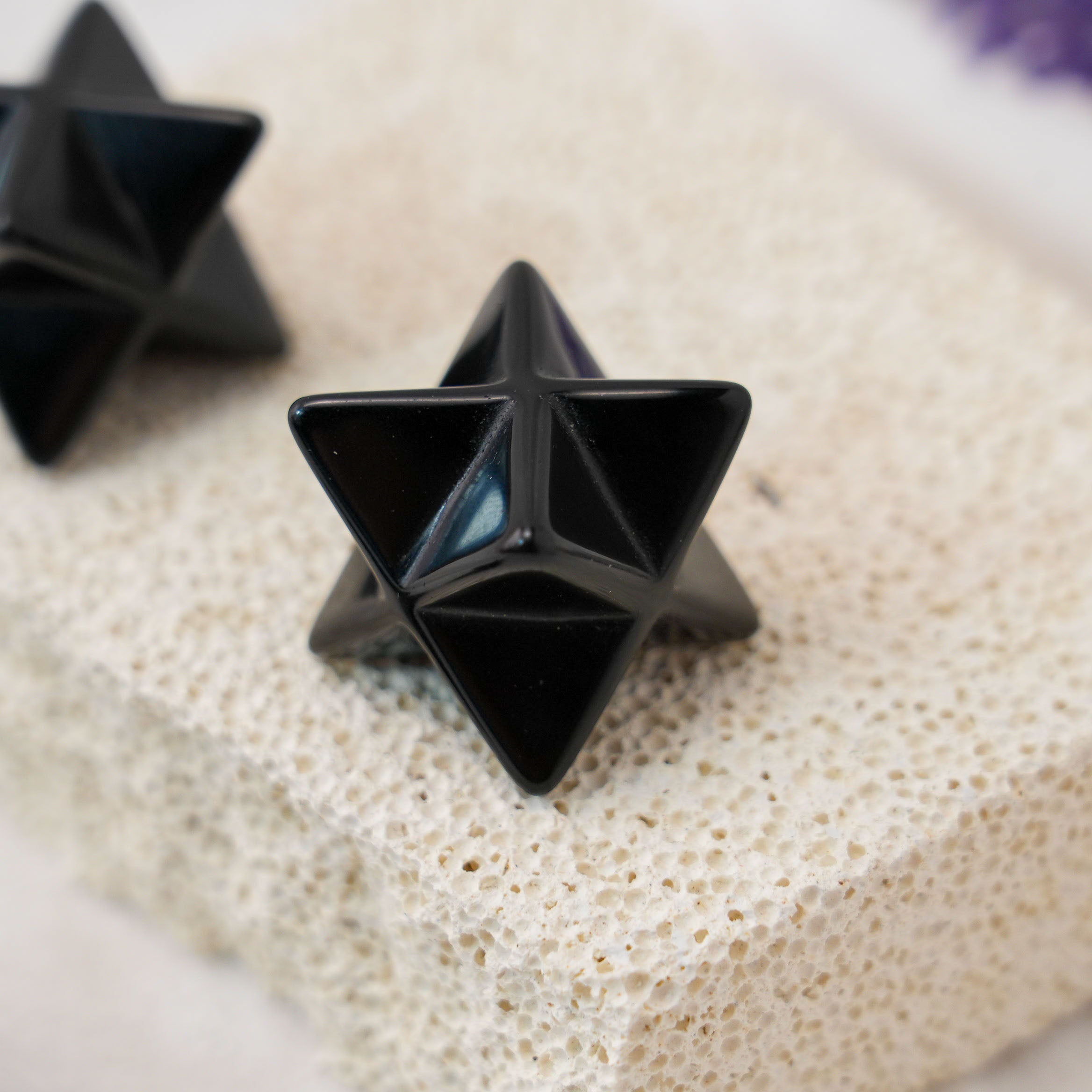 Healing Black Obsidian Merkaba to promote emotional healing and mental clarity