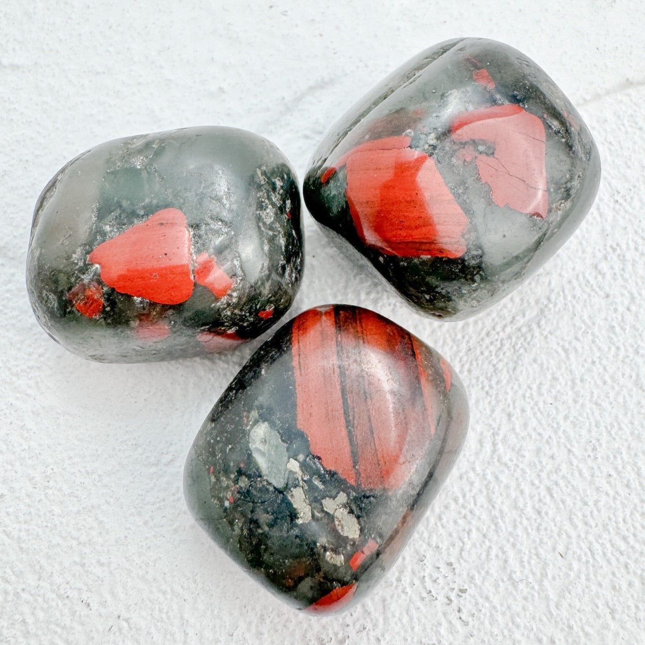 Polished Bloodstone Tumble with vibrant red spots