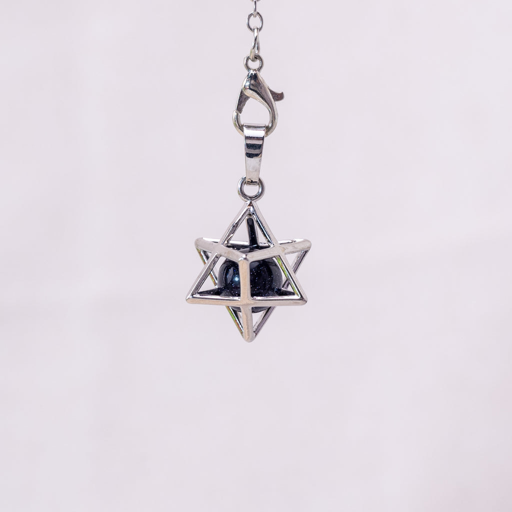 Close-up of Blue Sand Stone Merkaba for meditation