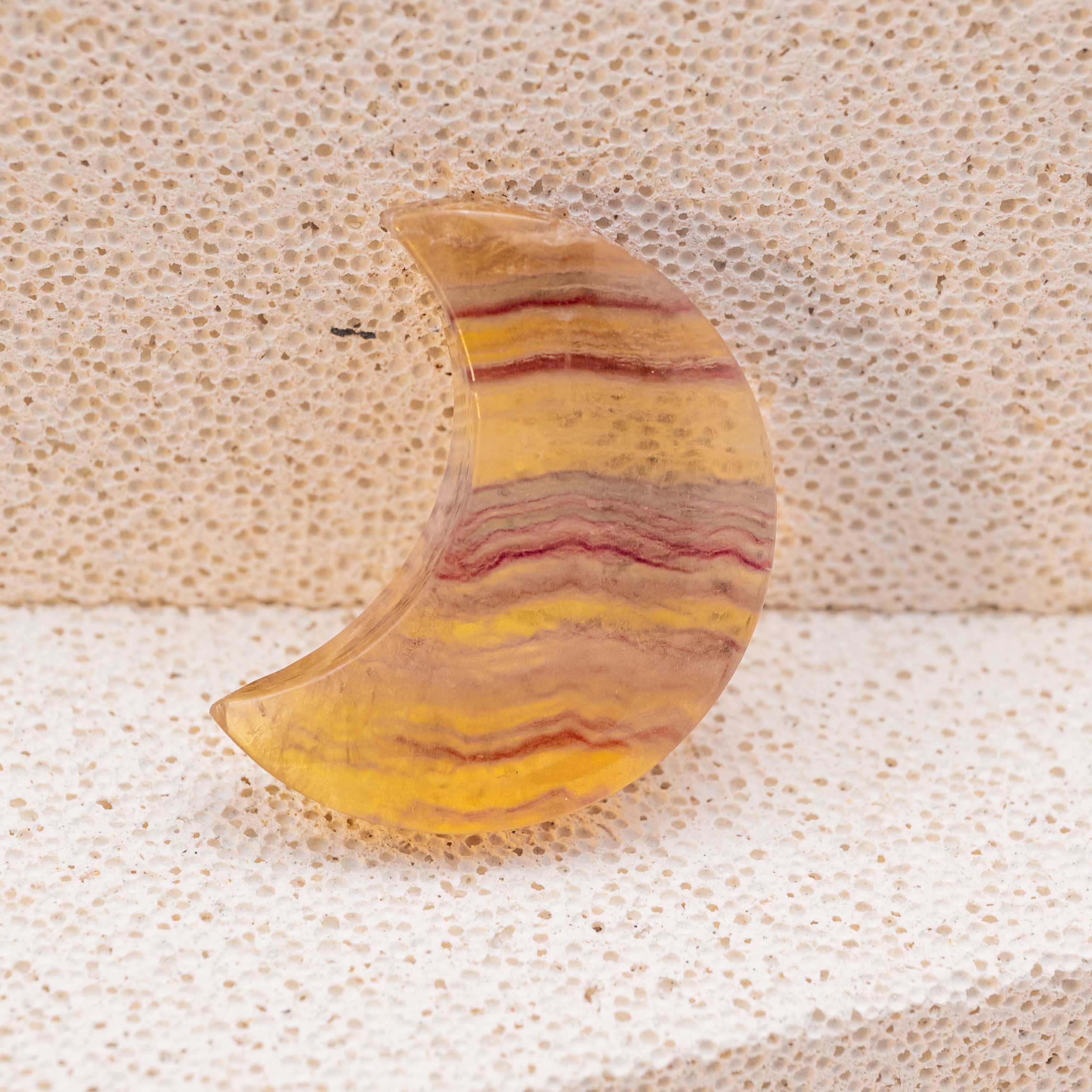 Candy Fluorite Moon Palm Stone - Vibrant Healing Crystal for Emotional Balance