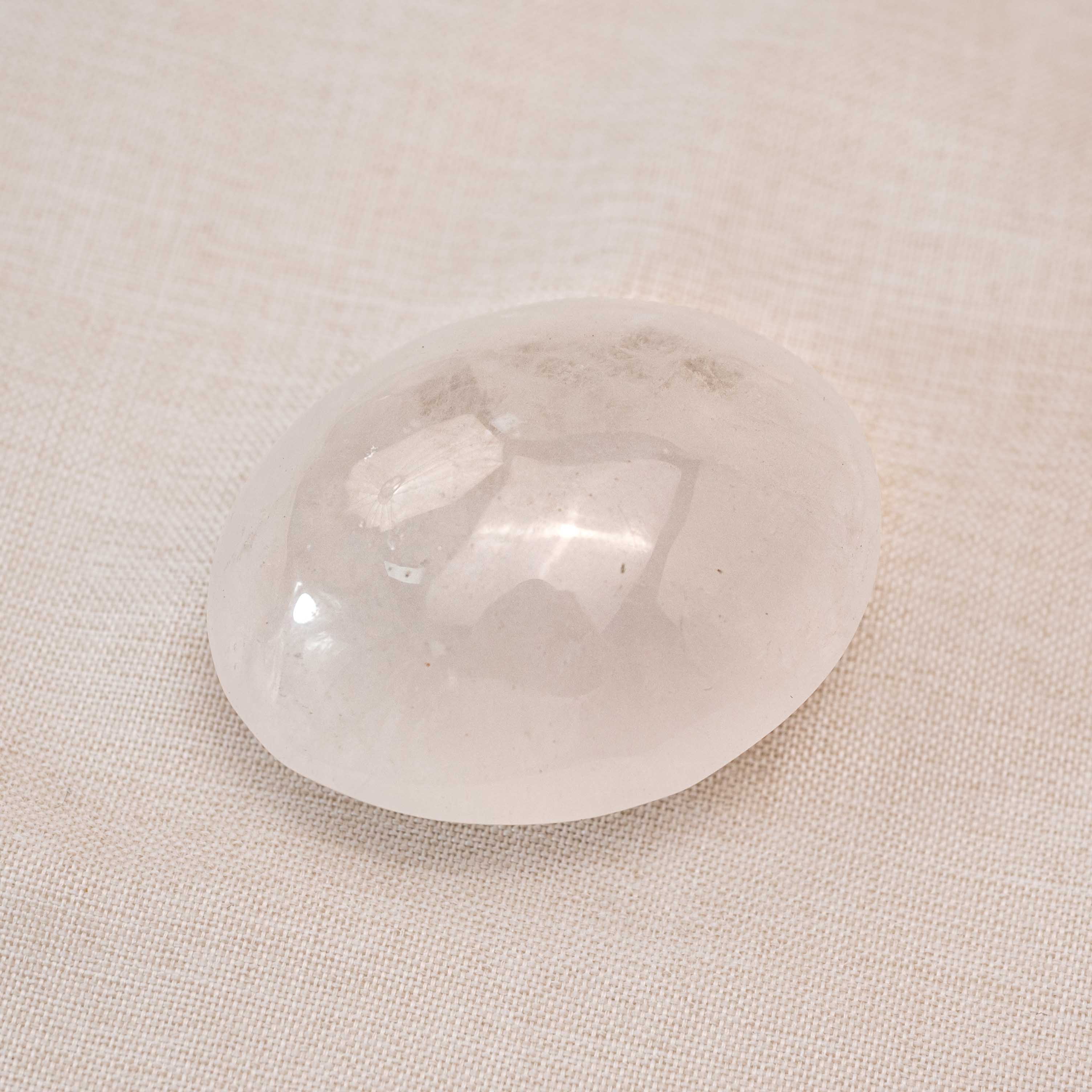 Healing Clear Quartz Palm Stone for balancing and amplifying energy