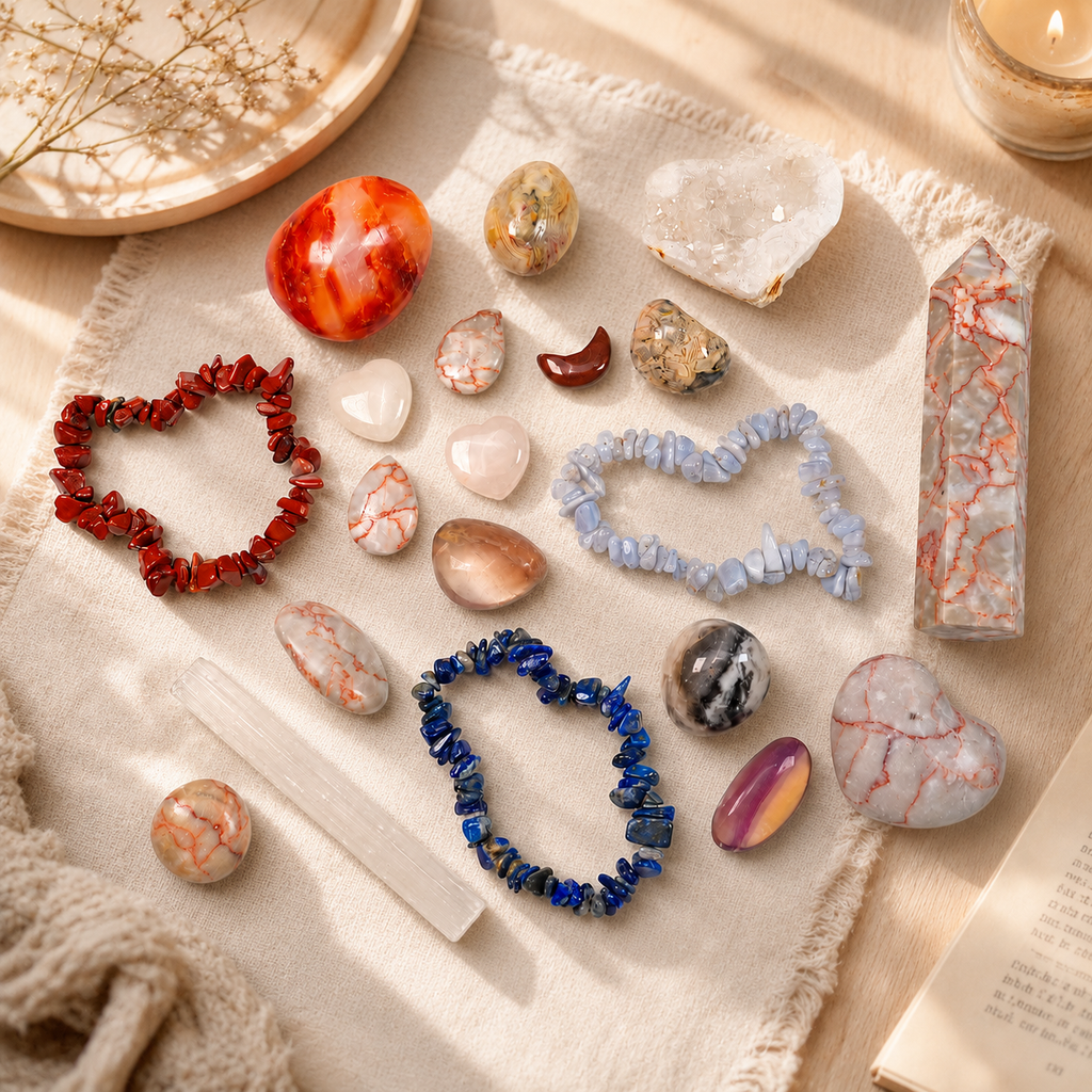 20Pcs Natural Crystal Stone Random Set | Healing Crystal Kit for Meditation, Yoga & Home Decor