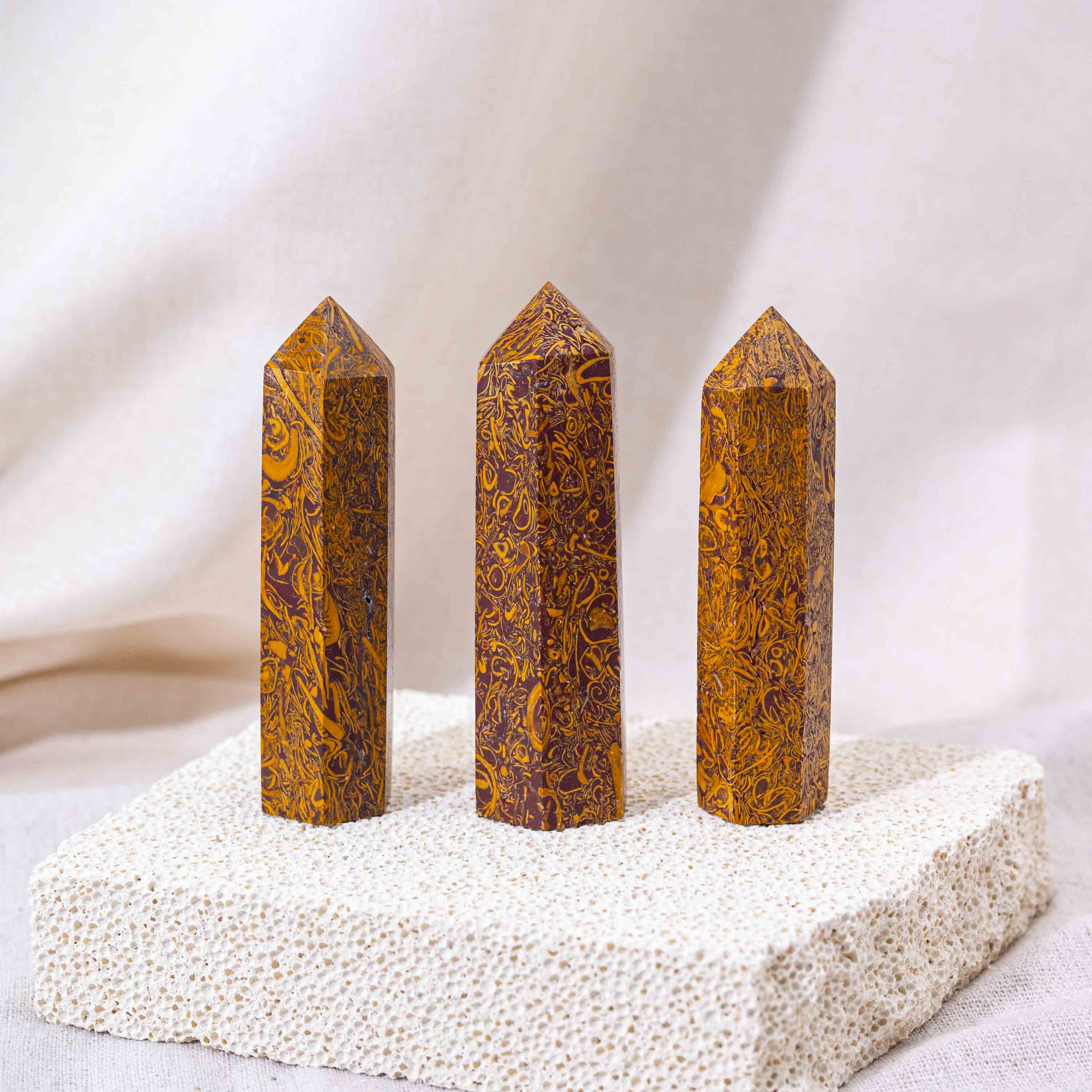 Side view of Elephant Skin Jasper Point