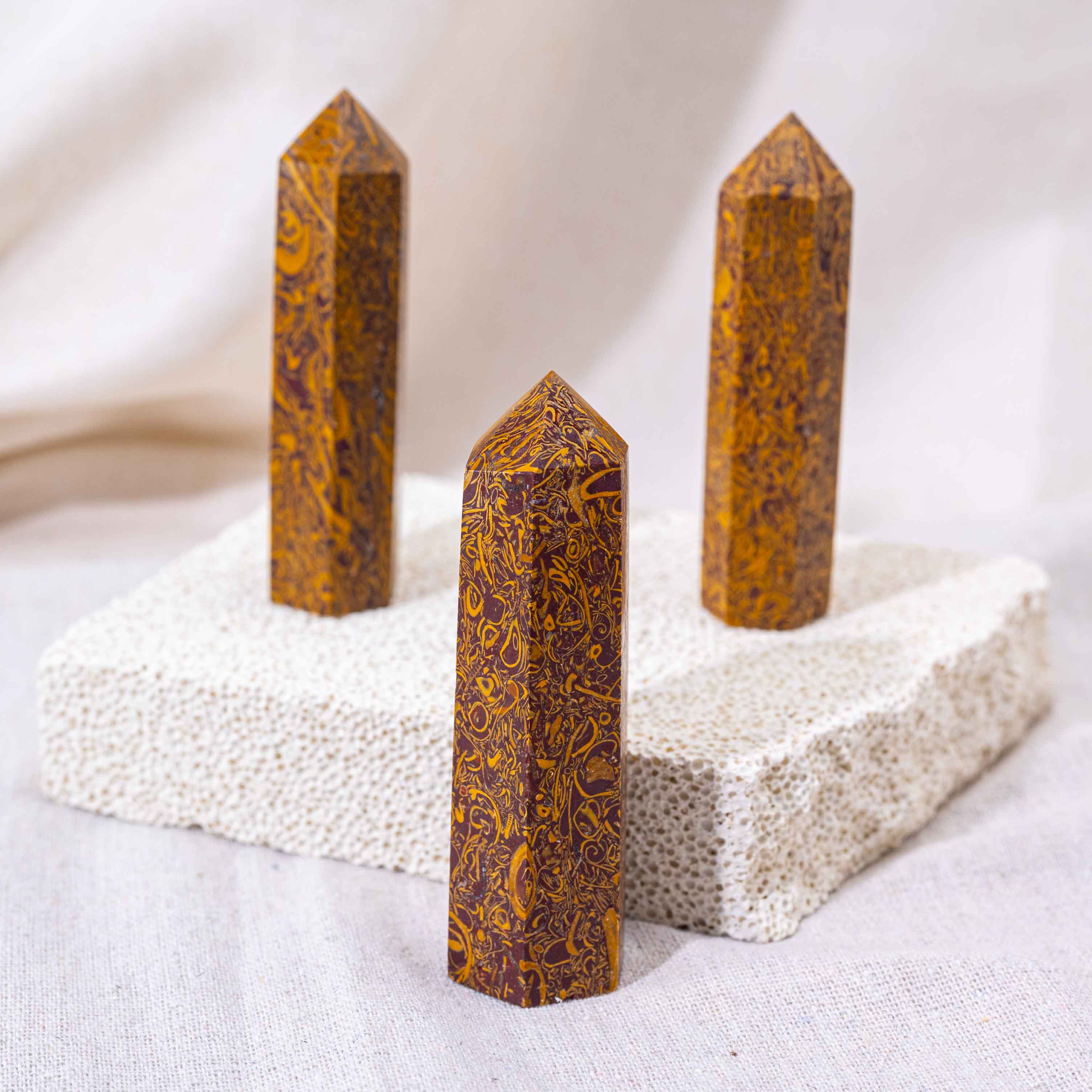 Closeup of Elephant Skin Jasper Point