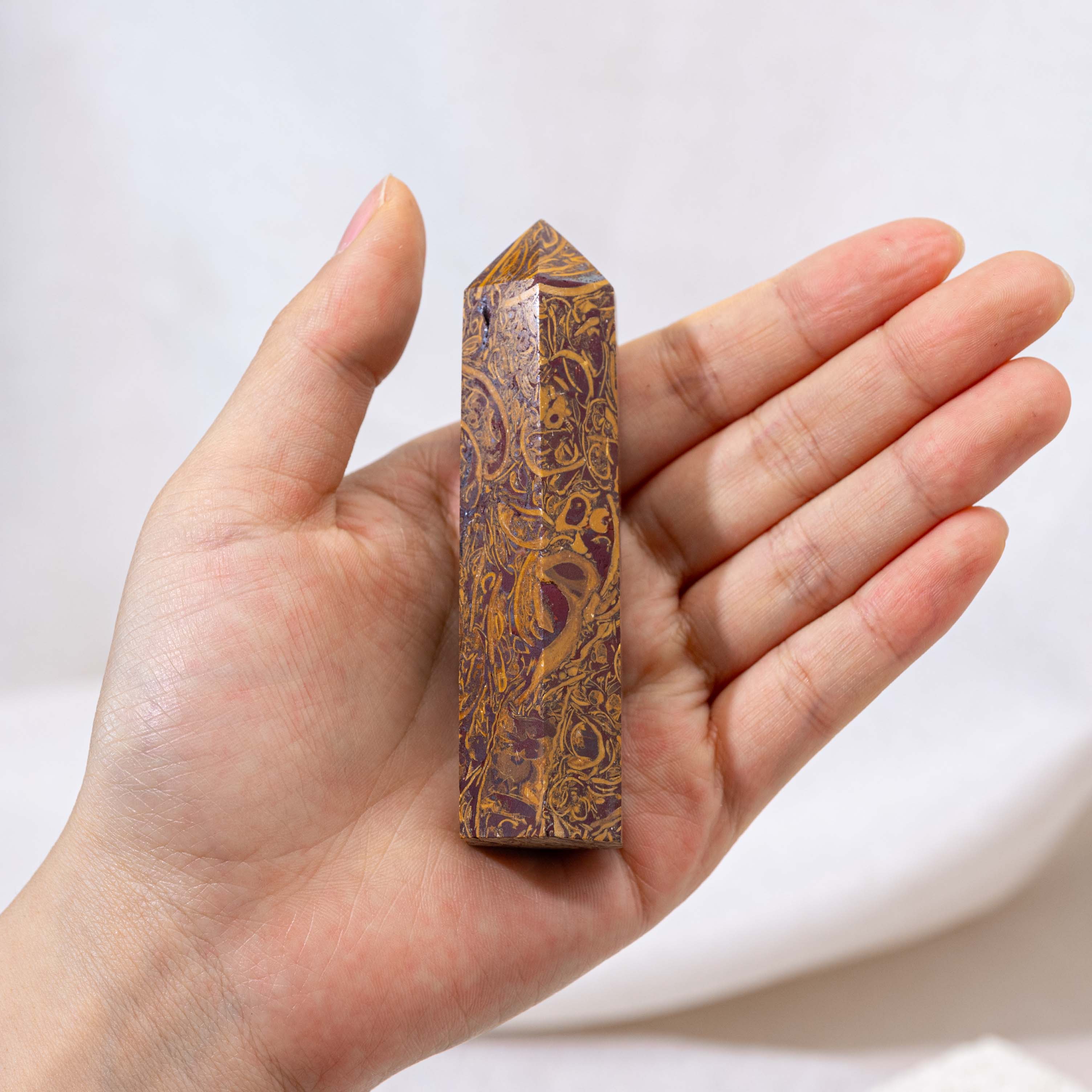 Flat lay of Elephant Skin Jasper Point