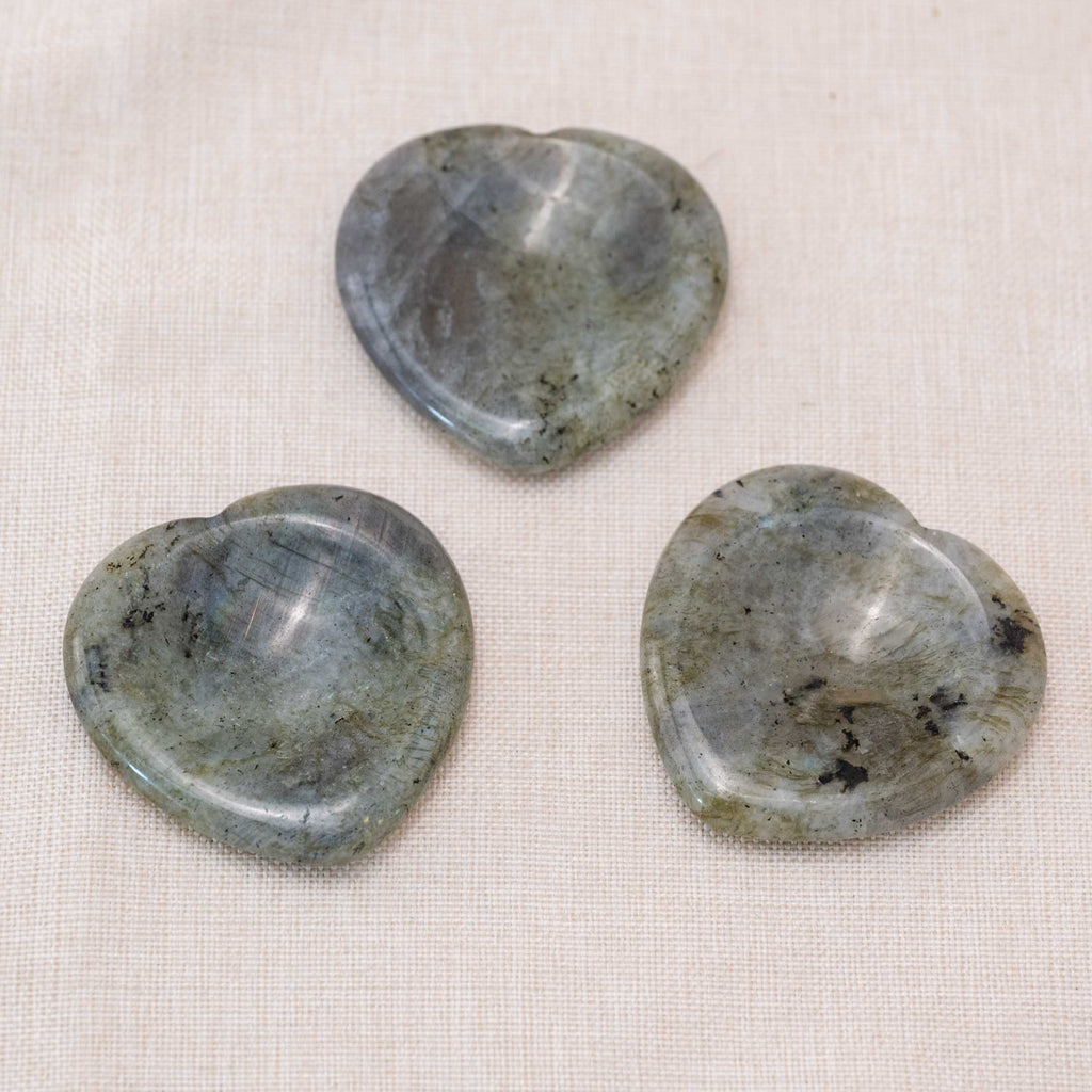 The Labradorite Heart Worry Stone promotes emotional balance and inner peace