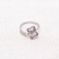 Fluorite Butterfly Ring with vibrant colors.