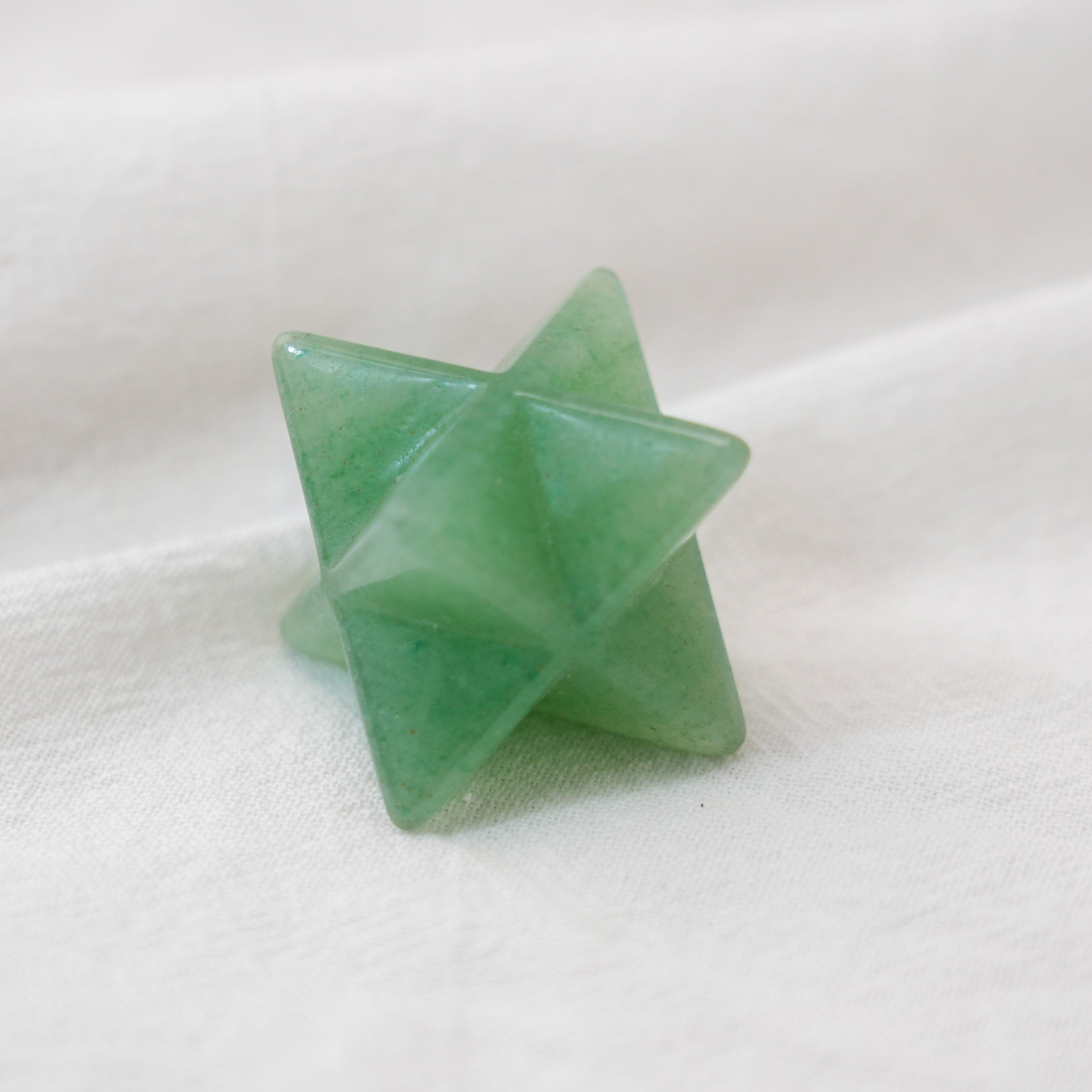 Green Aventurine Merkaba for reducing stress and enhancing inner strength