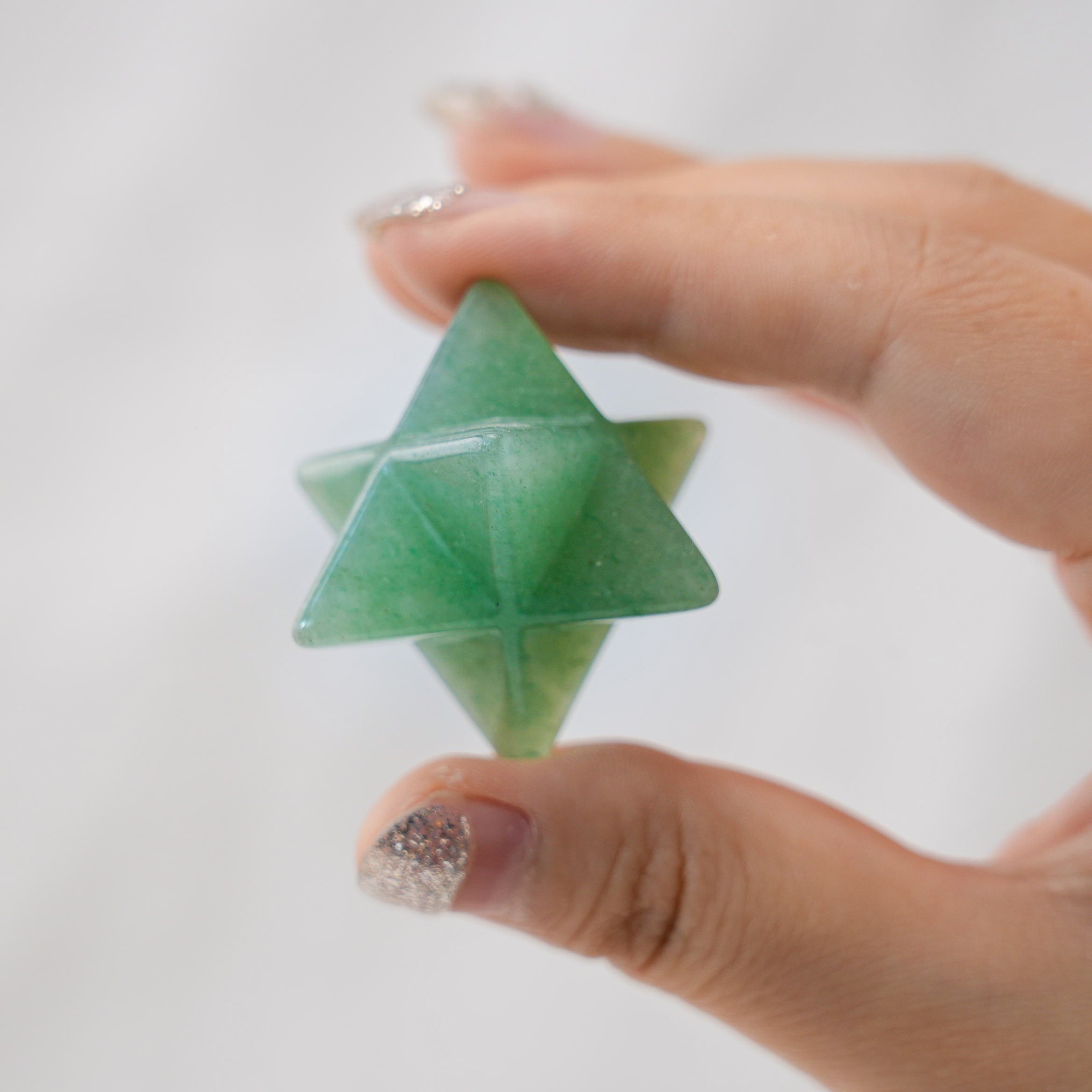 Green Aventurine Merkaba to enhance emotional calm and stress relief