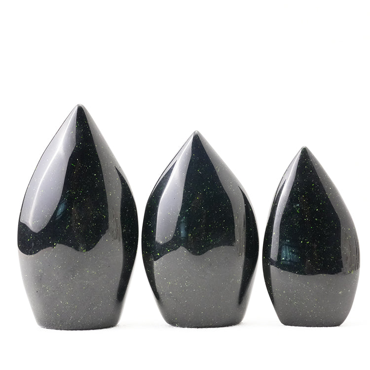 Decorative Green Sand Stone Flame Freeform Crystal, ideal for home decor and spiritual practices