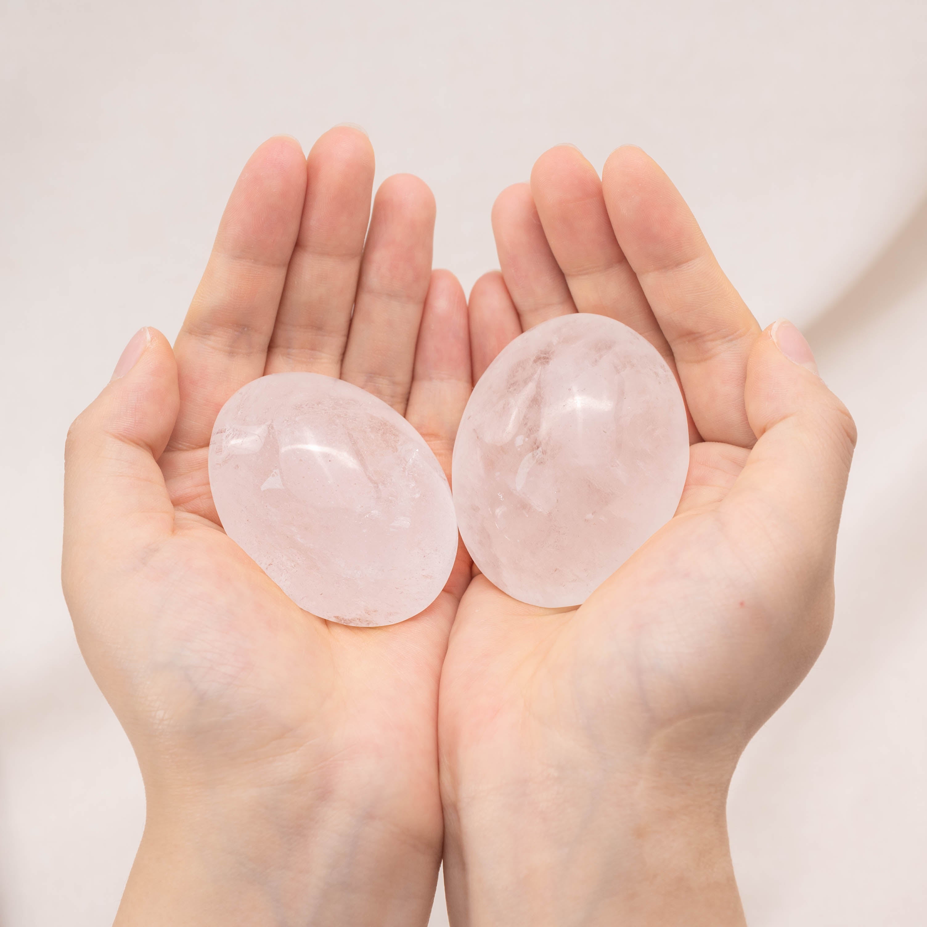 Clear Quartz Palm Stone, perfect for spiritual healing and energy work