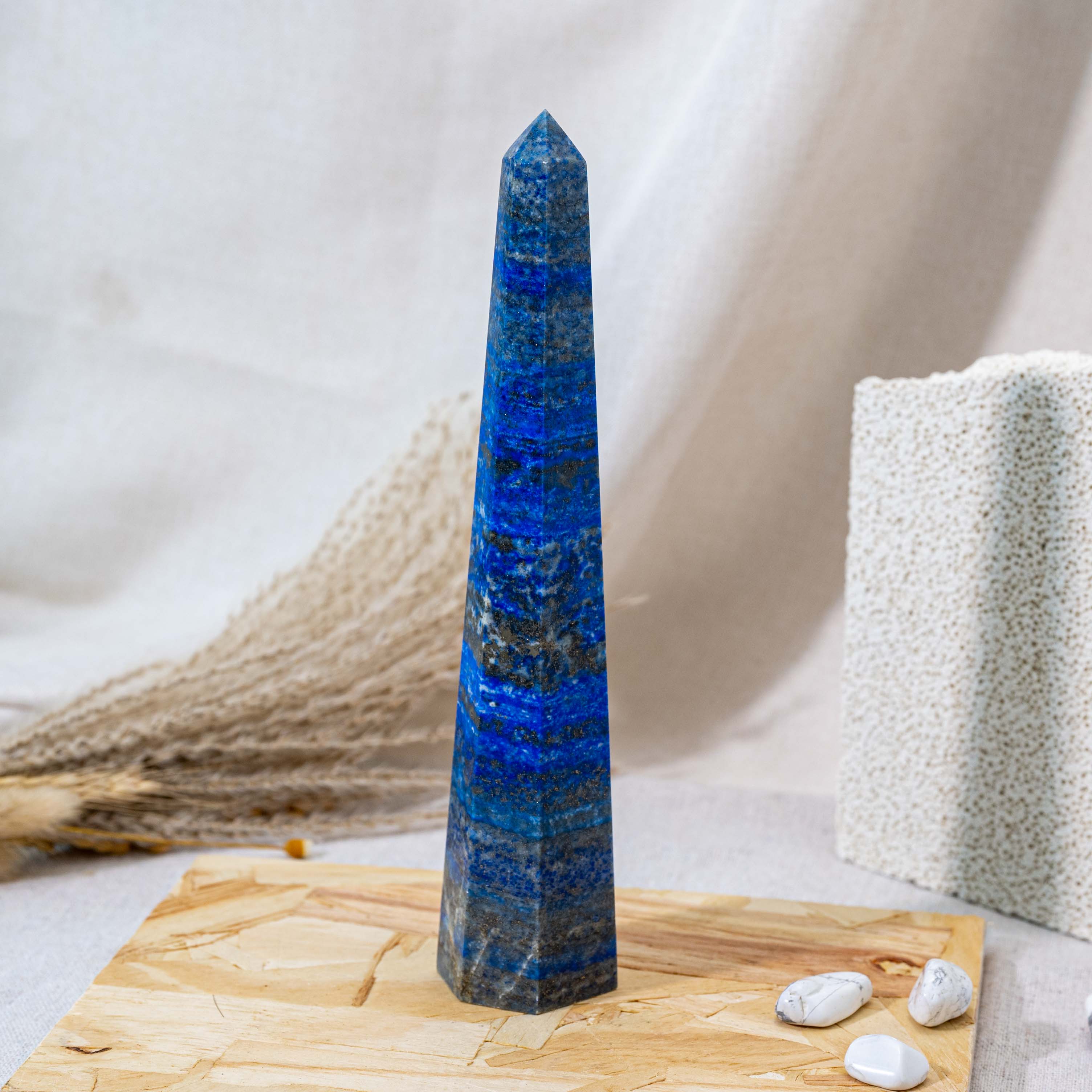 The grounding energy of the Lapis Lazuli Tower helps to reduce stress and anxiety, fostering a sense of calm and well-being