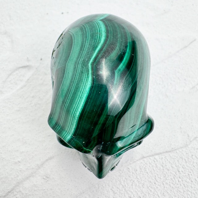 Polished Malachite Skull Gemstone