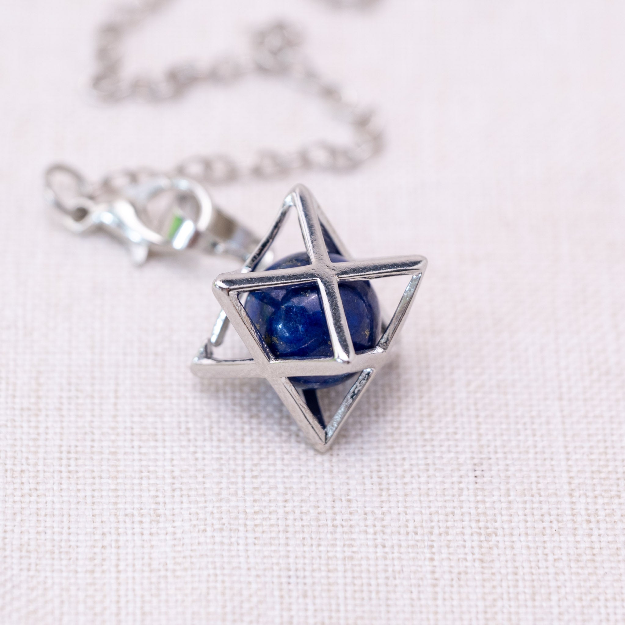 Beautifully crafted Lapis Lazuli Merkaba pendulum for meditation