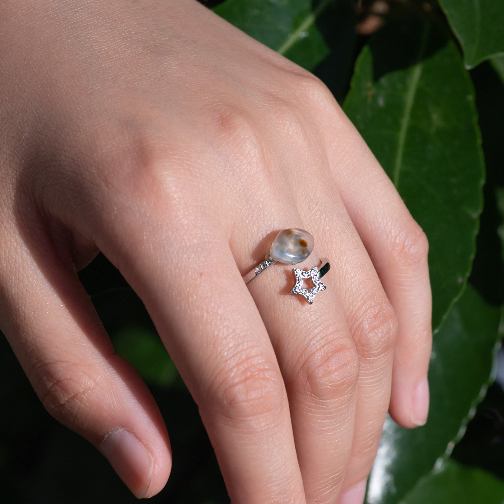 Elegant Ocean Jasper Star Ring, perfect for any occasion.