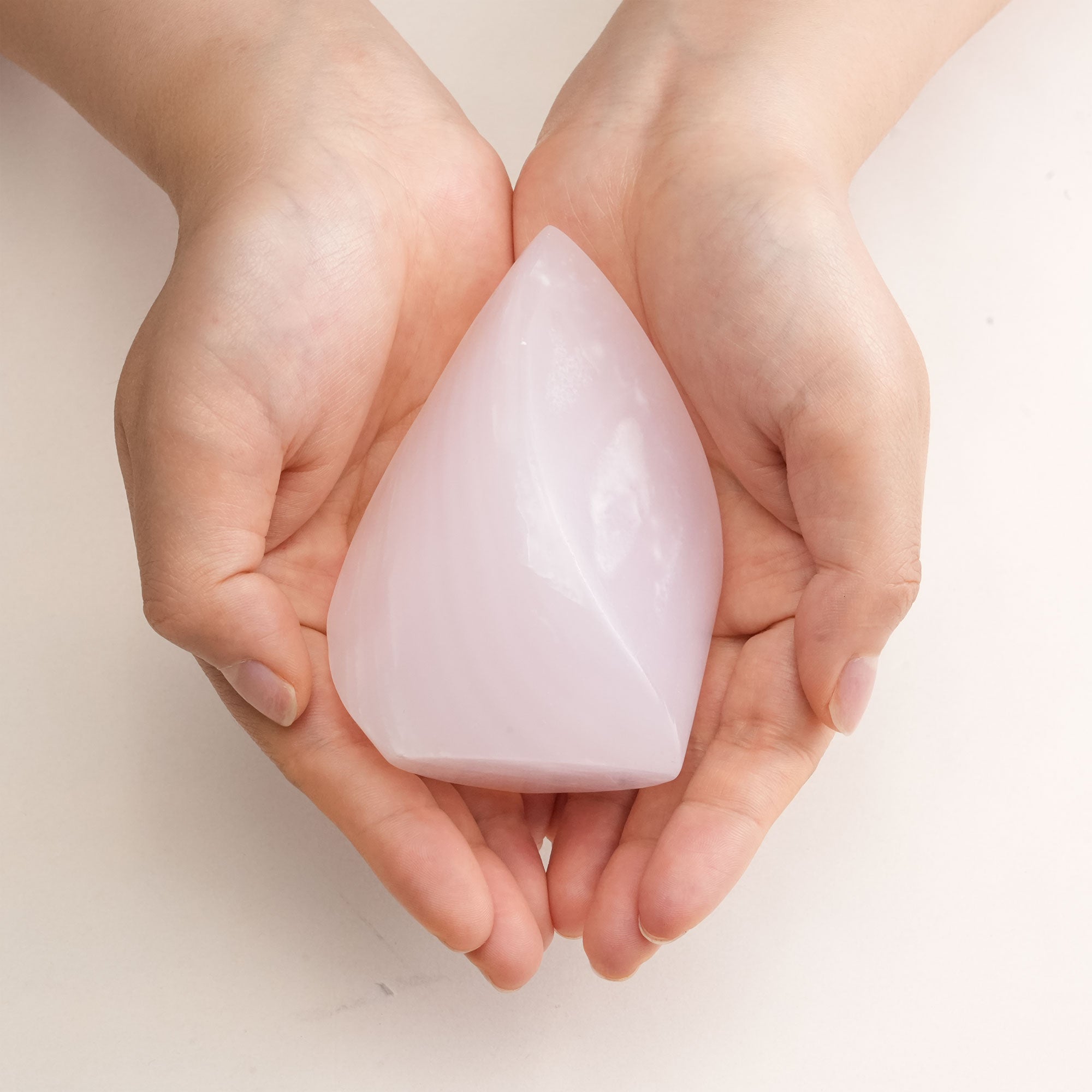 Natural Pink Jade flame decor used for energy healing