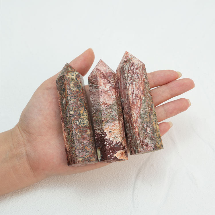 Pink Leopard Skin Jasper Point Jewelry Pendant