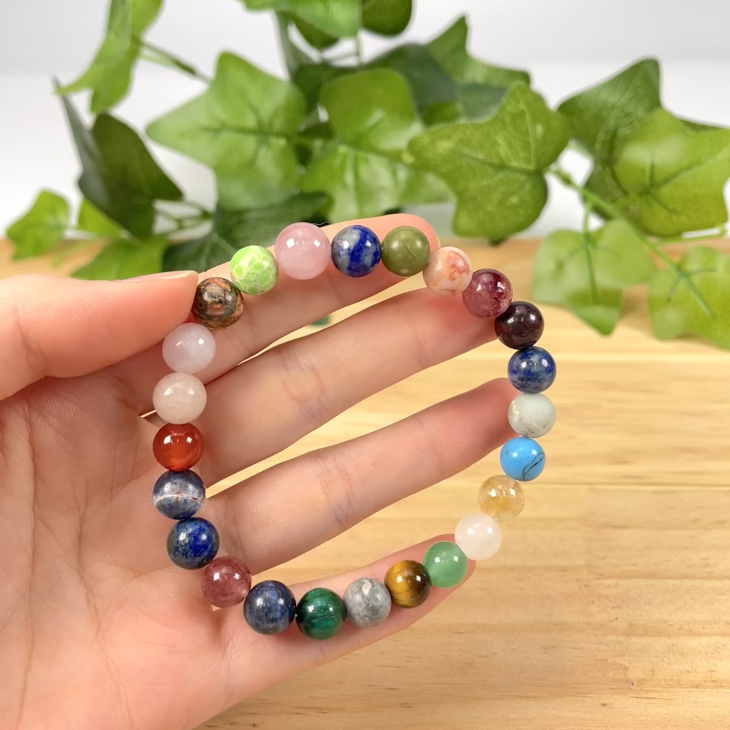 Crystal Mixed Material Bracelet - Handmade Beaded Bracelet with Stone & Alloy for Women Men, Dainty Minimalist Jewelry Gift