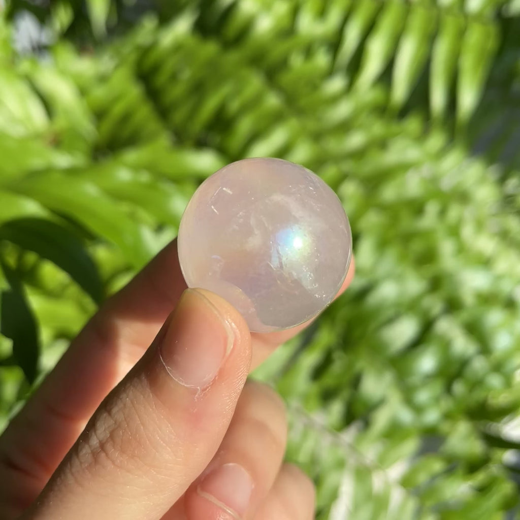 Aura Rose Quartz Mini Sphere