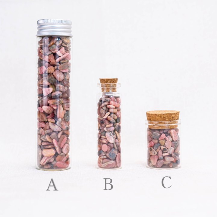 These pink Rhodochrosite Chips are perfect for promoting emotional healing.