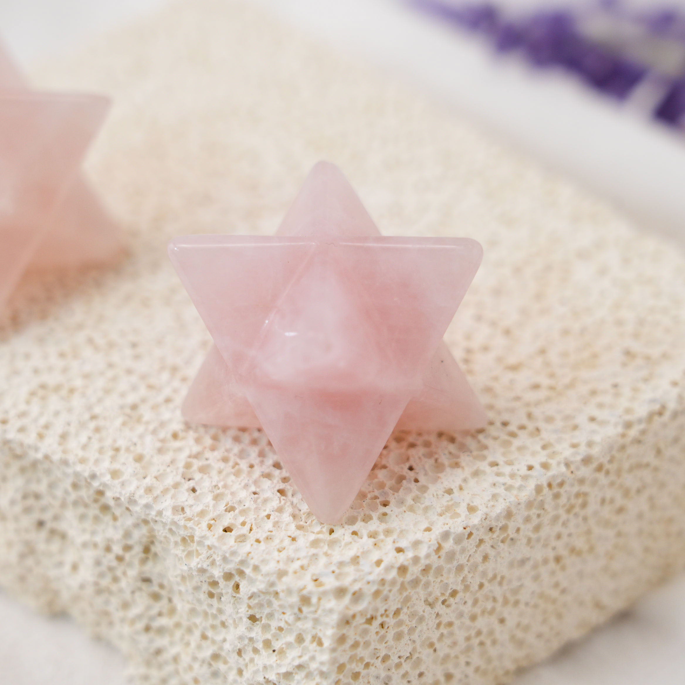 Rose Quartz Merkaba for heart chakra healing and meditation